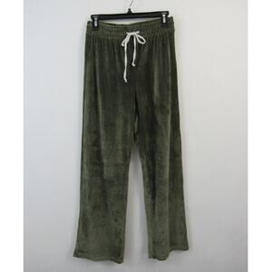 Tart Intimates Small Green Corduroy Pull On Flared Pants Comfy Loungewear Olive
